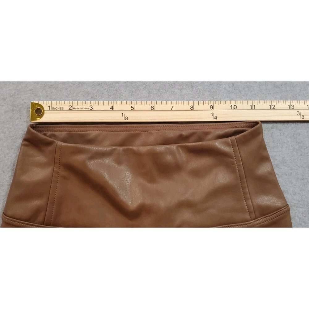 7 for All Mankind Women's Brown Faux‎ Leather Leggings, Size XS - Picture 3 of 5